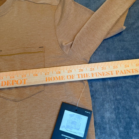 Outdoor Research Long Sleeve Henley Shirt Tan Heather Pocket Mens Medium NWT - Picture 7 of 10